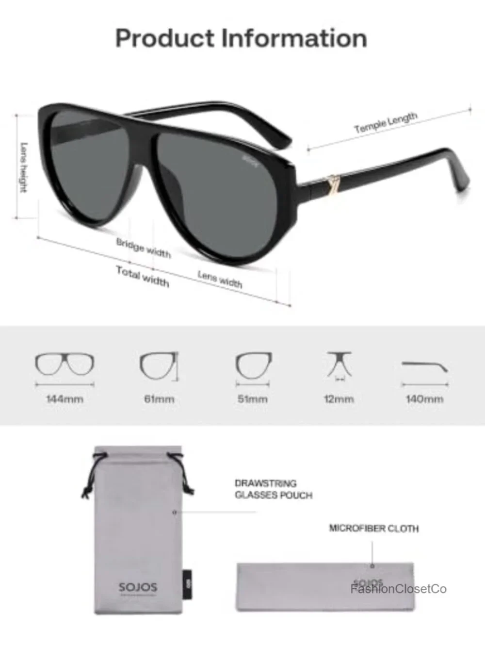 Polarized Square Aviator Sunglasses UV400 Protection Driving